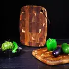 Damp Proof Chopping Cutting Board Block Acacia Wood Cheese Bread Tray Kitchen S