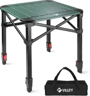Folding Camping Square Table with Carry Bag, Lightweight Aluminum Adjustable Squ