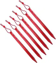 LOORGVEL 6pcs Adjustable Aluminum Alloy Tent Pegs Durable Stakes for Outdoor Camping Easy to Install for Soil and Ice Stable Support for Tents and Canopies