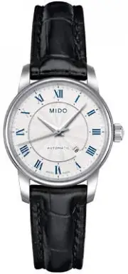 Mido Baroncelli II M76004214 Automatic Women's Watch – Silver Dial, Black Leathe
