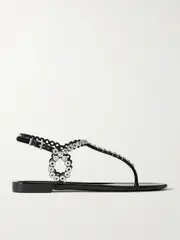[Aquazzura] Aquazzura - Almost Bare Crystal-embellished Pvc Sandals - Black - IT36 IT 36 Black