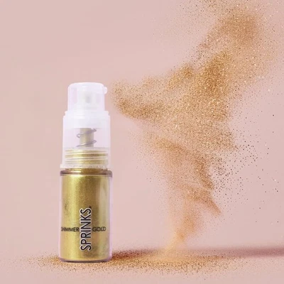 Sprinks Edible Dust Spray Pump Shimmer Gold Micro Fine Glitter Easy to Use for