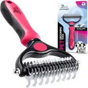 Pat Your Pet Deshedding Brush - Double-Sided Undercoat Rake for Dogs & Cats