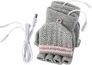 [Generic] USB Heated Gloves - Full & Half Fingers Warm Gloves USB Heated Mitten | Portable Hand Warmer, Laptop Gloves Mittens, Heated Gloves for Indoor and Outdoor Riding, Running, Skiing