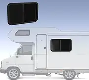 RV Window Replacement, 34in W X 22in H Horizontal Sliding Window with Aluminum Frame, Tempered Tinted Glass for Teardrop and Caravan Trailers