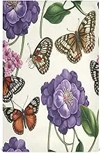 RPLIFE Flower Butterfly Beige Tea Towels, 28x18 Decorative Tea Towels for Baking, Set of 6
