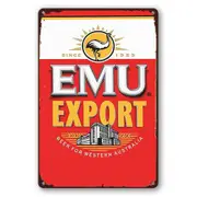 2x Tin Sign Beer Emu Export For Western Austrlia Decorative Rustic Look