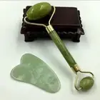 Jade Roller for Face with Gua Sha Massager Tool Natural Jade Stone Facial Roller