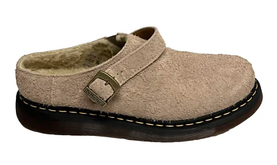 Dr. Martens Isham Faux Shearling Slingback Mules Taupe Unisex Size M11/ W12