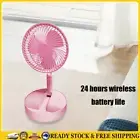 Folding Telescopic Floor Fan Summer Mute Student Desktop Table Fan (Pink) .