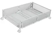 B Baosity Under Bed Storage with Wheels Foldable Space Saving Metal Multipurpose Shoe Rack Under Bed Storage Drawer for Apartment Shoes, White 1pcs