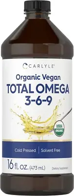 Carlyle Omega 3 6 9 | 16 Fl Oz | Cold Pressed | Certified Organic, Vegan Supplem