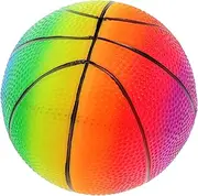 Toddler's Rainbow Game Ball Bouncy Ball for Boys and Girls 5 Inches PVC Basketball Toy Indoor Hand-Eye Coordination Trainer