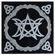 Altar Tarot Cloth 19" X 19",Tarot Card Cloth Tablecloth, Constellations Tablecloth Astrology Tarot Divination Cards Table Cloth Tary (Black)