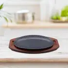 Cast Steak Plate Nonstick Oval Shape Skillet for Restaurant Cooking Camping