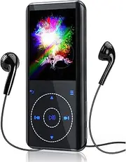 RUIZU 64GB MP3 Player with Bluetooth 5.3, Portable Music Player with Speaker, FM Radio, Voice Recorder, HiFi Lossless Digital Audio Video Playback, 2.4-inch Curved Screen, Support 128GB Micro SD Card