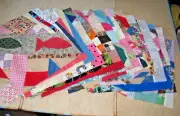Lot #1 of 15 Handmade Crazy/Crumb Patchwork Quilt Blocks, 12 1/2"