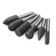 6pcs Long Reach Carbide Drill Bit Rotary Cutter File Aluminum Cut Burr Shank