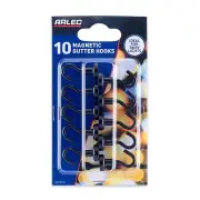 Arlec 16mm Black Magnetic Gutter Hooks - 10 Pack 16mm Diameter x 35mm Height