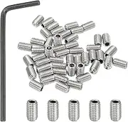 uxcell #10-32x5/16 Internal Hex Socket Set Grub Screws, 50 Pcs 304 Stainless Steel Cup Point Set Screw with Hex Key Wrench for Door Handles Bathroom Fixtures