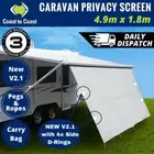 4.9m Coast Caravan Privacy Screen / 5m Sunscreen Sun Shade - 17' Roll Out Awning