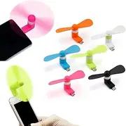 Sokelinn-six Mini Cell Phone Fan USB C- 6 Pack Portable Travle Fans for Type C Port Fast Cooling Summer Accessories (Mix Color)