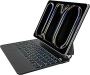 Magnetic Keyboard Case for iPad Pro 11 inch M4 2024,Magic Keyboard for iPad Pro 11,Multi-Touch Trackpad with 7 Colors Backlit Keys, Easy to Set Magnetic Stand, Black.