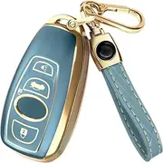 Key Fob Cover and Leather Keychain - Full Cover Key Case - TPU Keyfob Cover