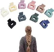 Small Hair Claw Clips for Women Girls, 10 Pcs 1 Inch Matte Square Tiny Hair Clip Clamp for Thin Thick Medium Hair Cute Jaw Strong Hold Hair Styling Barrettes Clip Fine Hair Accessories (Colorful)