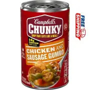 Campbell's Chunky Soup Chicken And Sausage Gumbo 18.8 Oz Can - Free Shipping