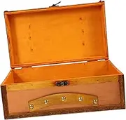 DOITOOL Vintage Wooden Treasure Chest with Lock Retro Decorative Storage Box for Keepsakes Jewelry and Documents for Home Decor and Cinematic Props