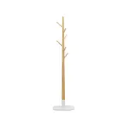 Kinn White Natural Solid Ash Wood Coat Rack Stand
