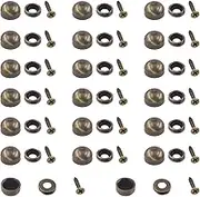 Keadic 60 Pcs Bronze Mirror Screws Assortment Set Retro Cap Cover Nails Fasteners with Screws, Vintage Upholstery Tacks Thumb Tacks for Wall Hanging Sign/Advertising Hardware (9mm)