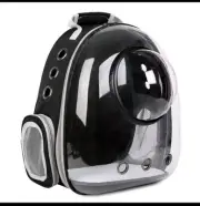 Space Capsule Bubble Cat Backpack , Pet Carrier Backpack, Breathable Air , Black
