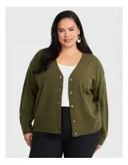 [Taking Shape] Soft Touch Short Cardigan in Khaki