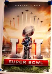 Super Bowl 51 Fox Sports Promotional Poster 2017 NFL Tom Brady Comeback 27"x40"