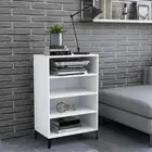 Modern Sideboard Storage Cabinet 4 Shelves Organizer White Display Bookcase