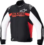 Alpinestars Monza Sport, textile jacket , color: Black/White/Neon-Red , size: M