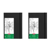 2x Derwent Academy Art/Craft A4 Visual Art Diary Hardcover Portrait 120pg 140Gsm