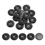 80Pcs Wooden Buttons 30mm 4 Hole Round Wood Sewing Button Craft, Black