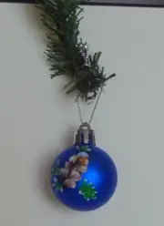 Christmas tree toy ball.Hand painted"Pine cone".