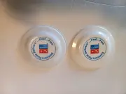 Domino's Pizza Set of 2 Mini Frisbees Never Played With White 4 Inches VINTAGE