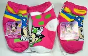 NEW 9 PAIRS DISNEY GIRLS FOLD-OVER MINNIE MOUSE NON SKID SOCKS SIZE 2-4T NS205