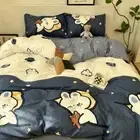 Bedding Set Flat Bed Sheet Duvet Cover Nordic Bed Linen Cute Rabbit Quilt Cover