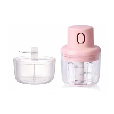 Mini Electric Garlic Chopper with 2 Cups Wireless Food Processor USB Charging