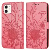 For iphone 11 Wallet Case,3 Credit Card Slot ID Card Holder,PU Leather Flip Case - Rose Red