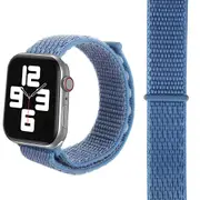 For Apple Watch Series 3,38-mm Case,Nylon Watch Band,Fastener,Peacock Blue