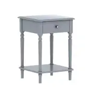 NNEDPE Esther Bedside Table with Drawer - Grey