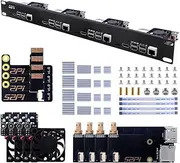 GeeekPi 1U Rack Mount for Raspberry Pi 4, 19" 1U Rackmount Supports 1-4 Units with 4pcs Fans, Aluminum Heatsinks, Micro HDMI Boards, TF Card to FPC Boards for Raspberry Pi 4B