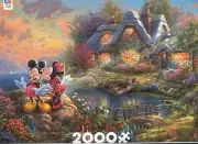 Thomas Kinkade Disney2000 Pc Jigsaw puzzle Mickey and Minnie Sweetheart Cove NIB